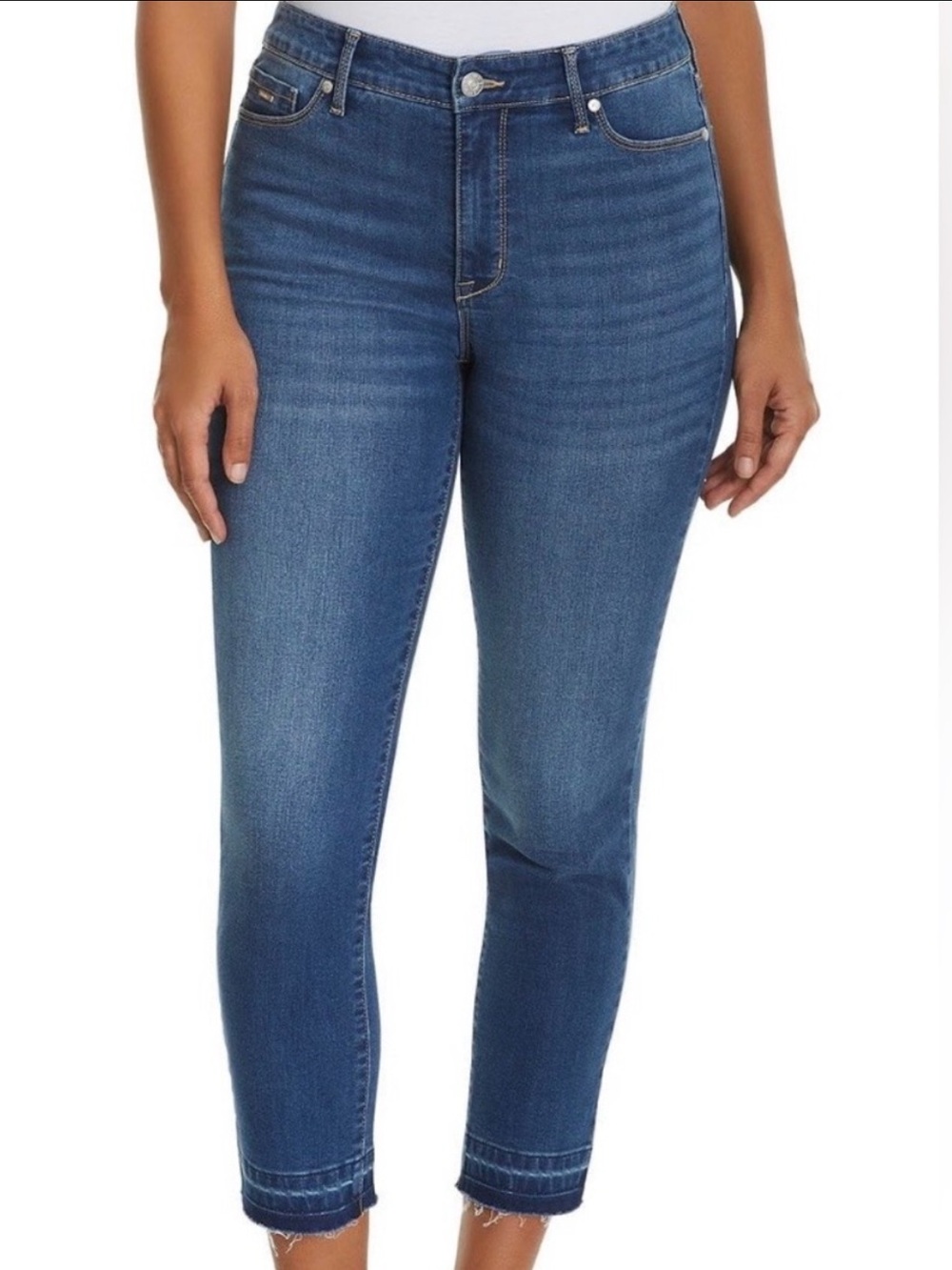 Nine West Medium Blue NWT wash released hem Gramercy Jeans